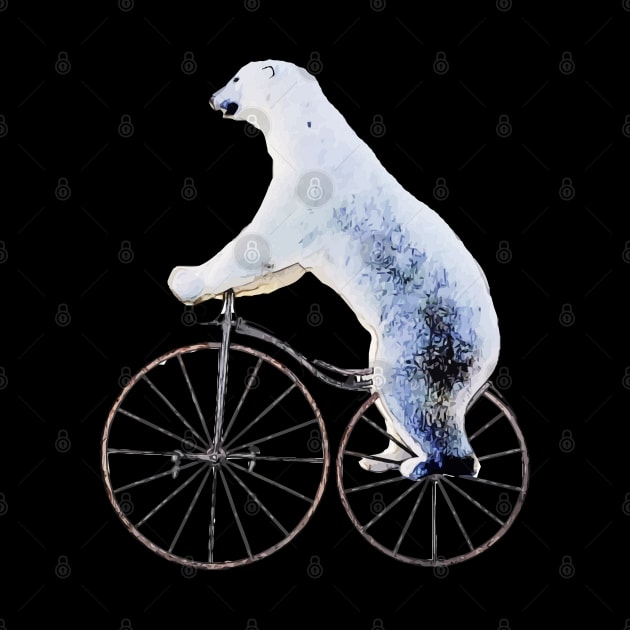 Polar bear bicycling funny by Collagedream