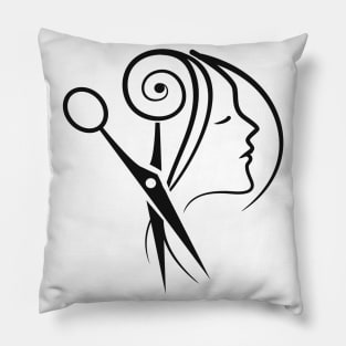 Barber Shop Logo Hairdresser Saloon Pillow