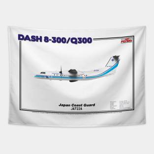 DeHavilland Canada Dash 8-300/Q300 - Japan Coast Guard (Art Print) Tapestry