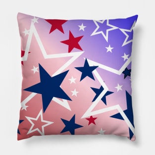 Red White and Blue Star Design Pillow