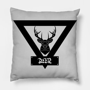 Deer Clip Art Black And White Pillow