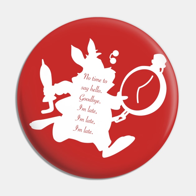 White Rabbit Quote Pin by CKline