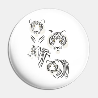 Tigers on Yellow Pin