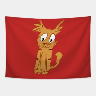 Crazy red cat Tapestry