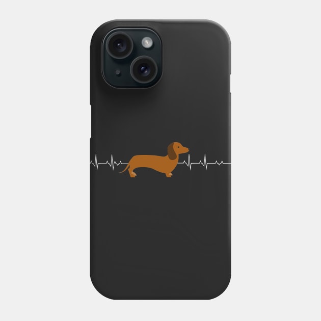 dachshund heartbeat Phone Case by captainmood