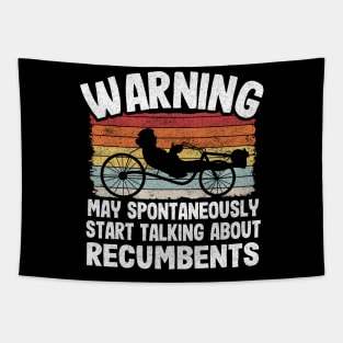 Warning May Spontaneously Start Talking About Recumbents Funny Recumbent Bike Tapestry