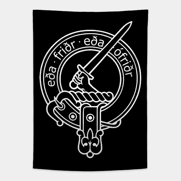 Clan Gunn Crest - Old Norse white Tapestry by Taylor'd Designs