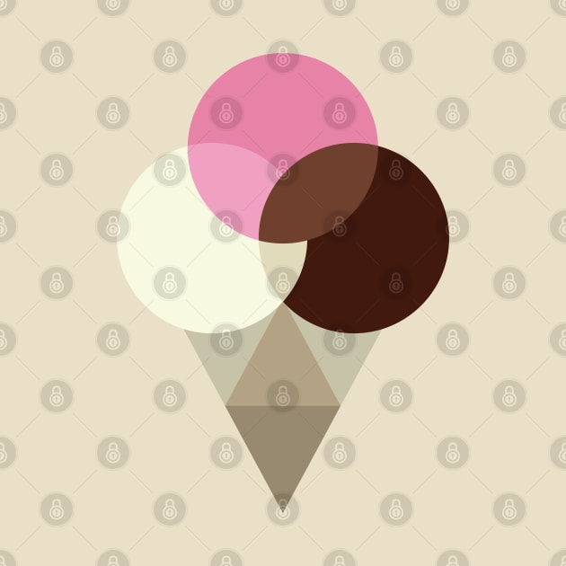 Neapolitan Ice Cream Cone by Dellan