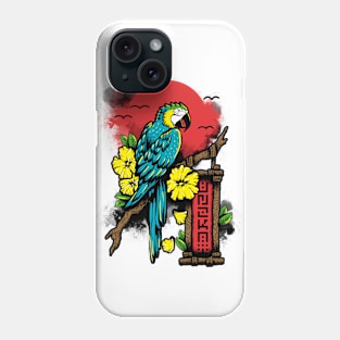 Macaw at sunset Phone Case