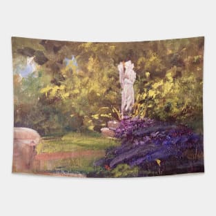 Flowerbed Statue Oil on Canvas Painting Tapestry