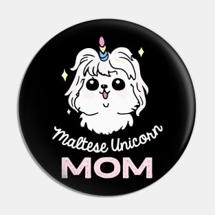 Maltese Unicorn Mom Dog Owner Retro Dog Mother Pin