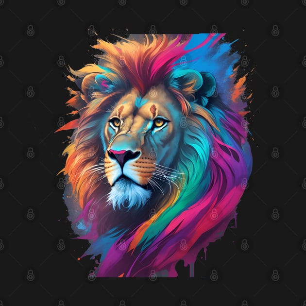 Colorful Lion Art by VisionDesigner