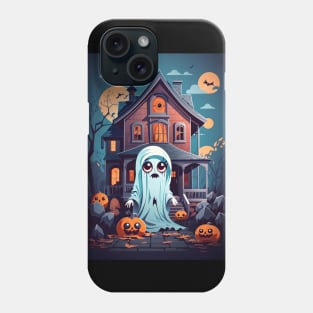 Cute Halloween Haunted House and Ghost Phone Case