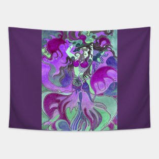 Dancing Mermaid Painting Tapestry