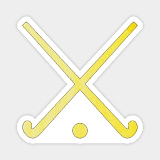 Field Hockey Yellow Magnet