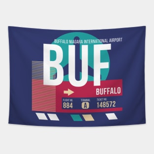 Buffalo, New York (BUF) Airport Code Baggage Tag Tapestry