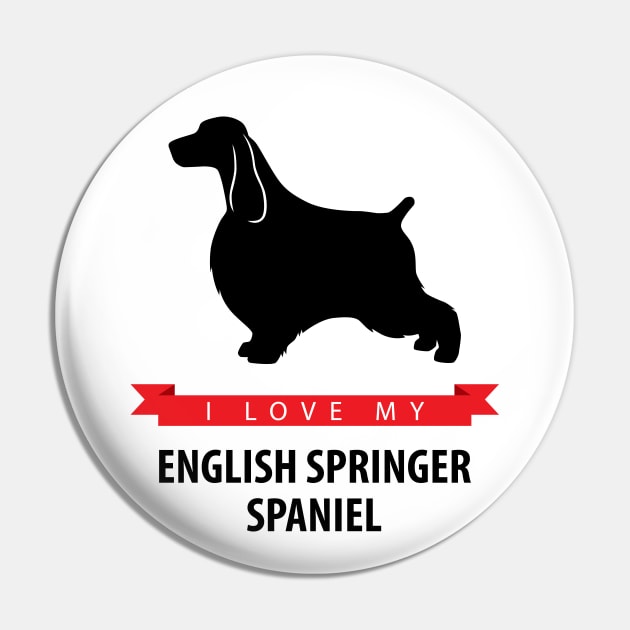 I Love My English Springer Spaniel Pin by millersye