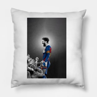 Leo Messi -  Barcelona Champions League - Football Artwork Pillow