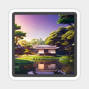 Japanese Artwork of a house Magnet