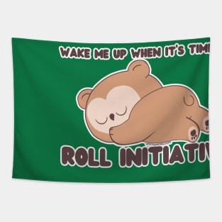 Wake Me Up When It's Time to Roll Initiative (Owlbear) Tapestry