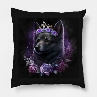 Schipperke With Roses Pillow