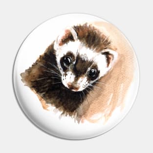 Ferret portrait Pin