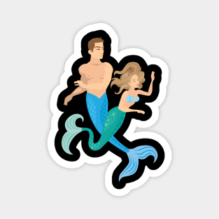 A mermaid and a merman Magnet