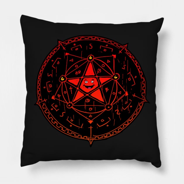 Happy Pentagram Pillow by pitnerd