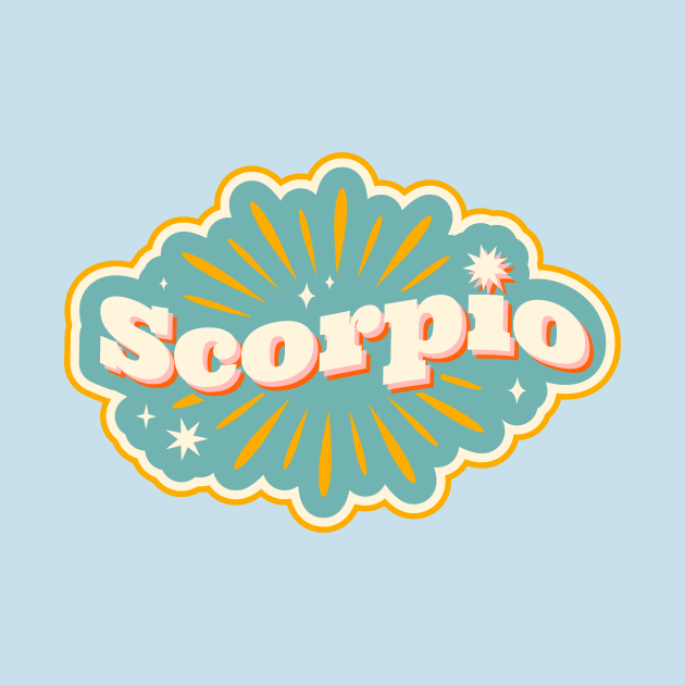 Retro Scorpio Horoscope Sign // Vintage Scorpio Zodiac Sign by SLAG_Creative