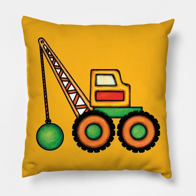 Wrecking Ball Pillow by Parakeet Moon