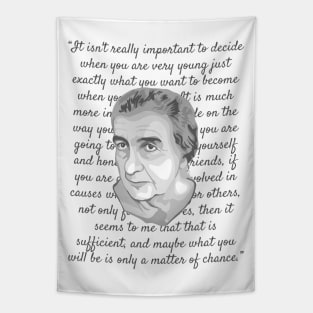 Golda Meir Portrait and Quote Tapestry