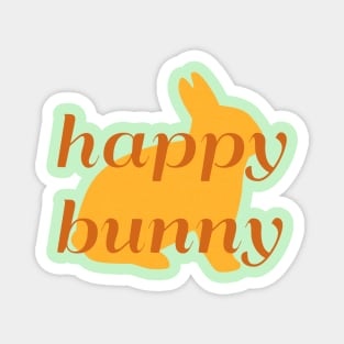 Funny Yellow Happy Bunny Pattern Magnet