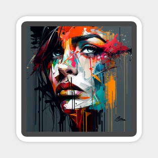 Abstract Girl Colorful Magnet