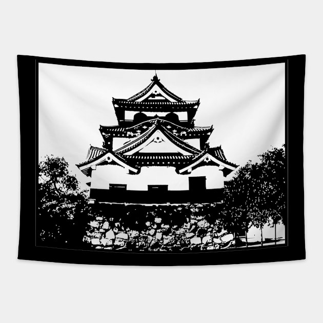 Hikone Castle Japan Tapestry by Thrylos Store