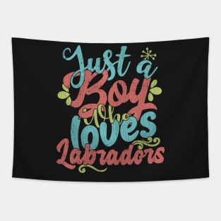 Just A Boy Who Loves labradors dog Gift product Tapestry