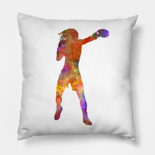 Boxing-muay thai in watercolor Pillow