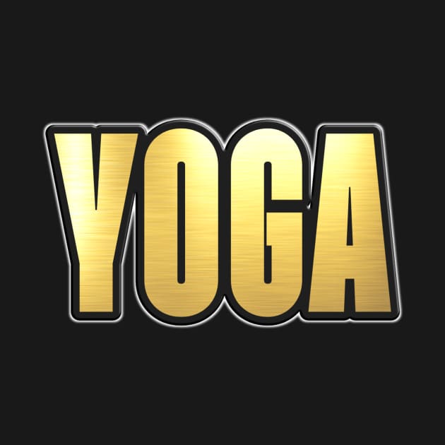 Shiny black and Gold YOGA word ver6 by Donperion