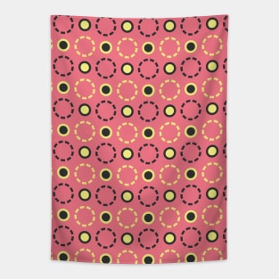 Pink, Yellow and Gray Circle Seamless Pattern 049#002 Tapestry