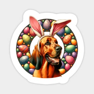 Hanoverian Scenthound Enjoys Easter with Bunny Ears Magnet