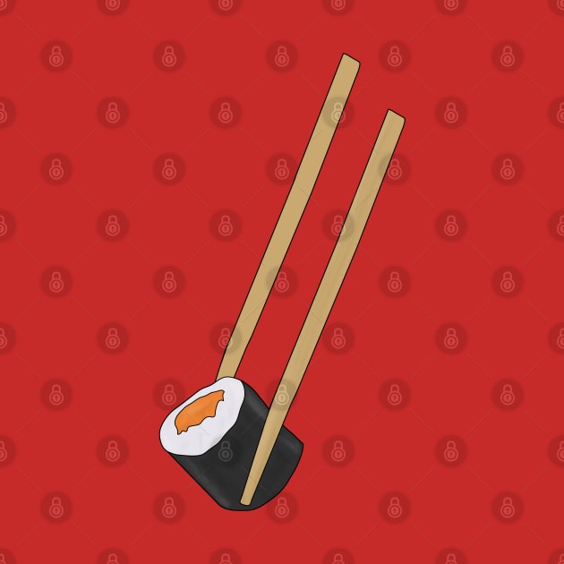 Chopsticks holding a sushi by DiegoCarvalho