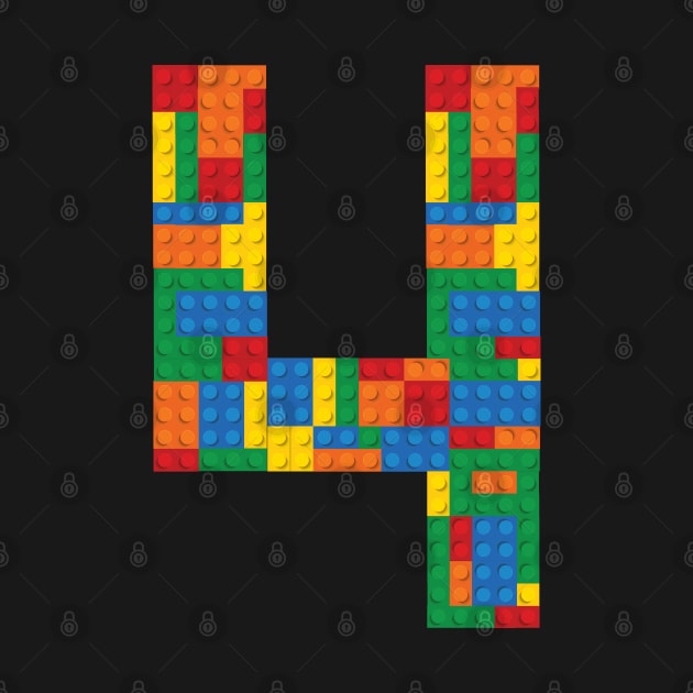 4th Birthday Building Blocks by cacostadesign