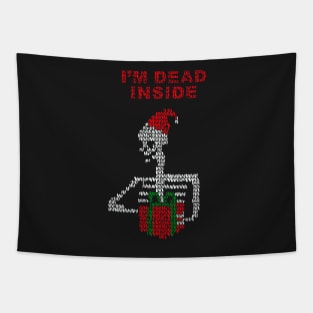 im dead inside ugly christmas sweater Tapestry