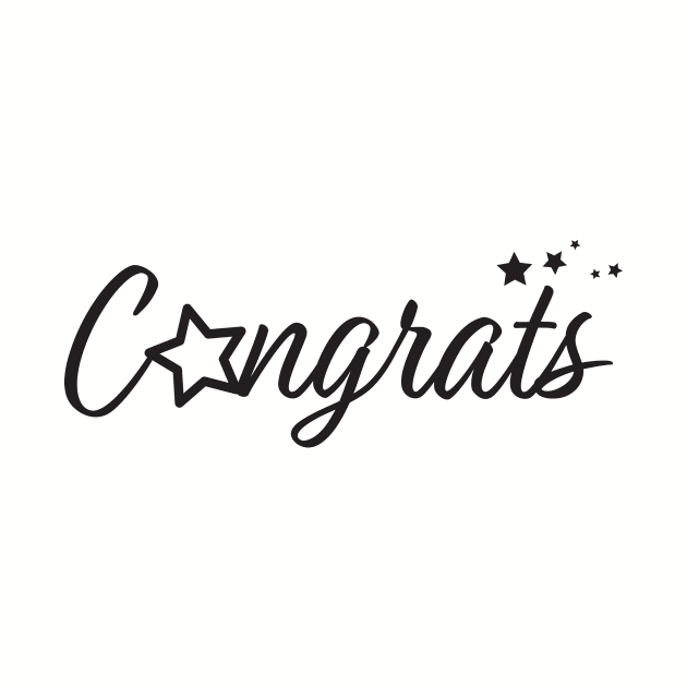 Congrats - Typography Congratulation greeting with stars by sigdesign