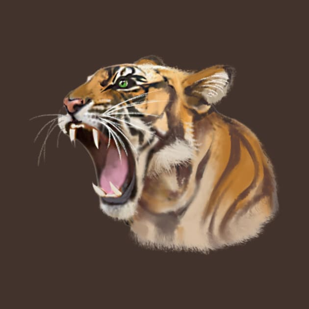 Roaring Tiger Face by Graffix