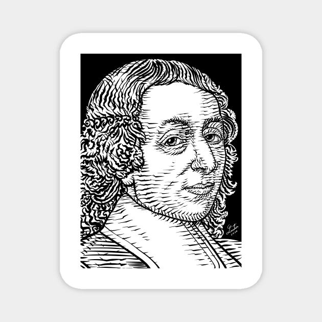 BLAISE PASCAL ink portrait Magnet by lautir