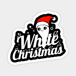 Cute Ghost With Santa Hat Brings White Christmas Halloween Magnet