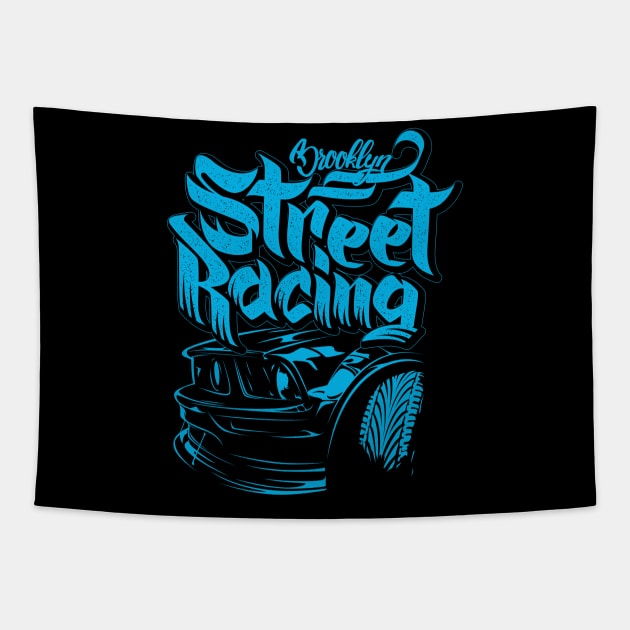 Brooklyn street racing slogan Tapestry by Teefold