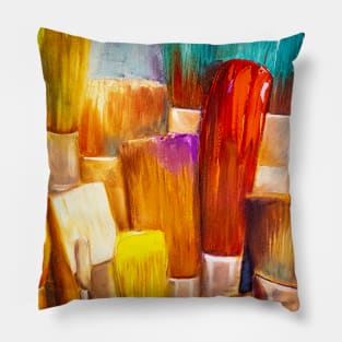 Abstract Paintbrushes Pillow