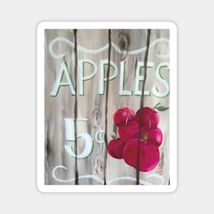 wood Apples 5 Cents Sign Magnet