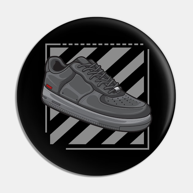 Force One Black Sneaker Pin by milatees